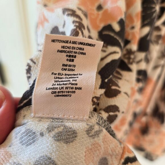 Free People Tallula Mini Dress XS White Mixed Print Boho V-Neck Long Sleeve - Picture 10 of 15